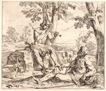 Simone Cantarini (Italian, 1612 - 1648). Mercury and Argus, 17th century. Etching.