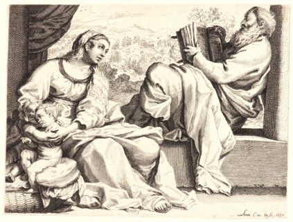 Annibale Carracci (Italian, 1560 - 1609). The Holy Family, 1590. Etching and engraving. Second