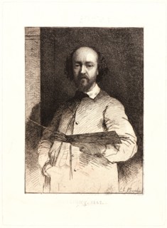 Charles Chaplin (French, 1825 - 1891). Portrait of Daubigny, 1862. Etching.