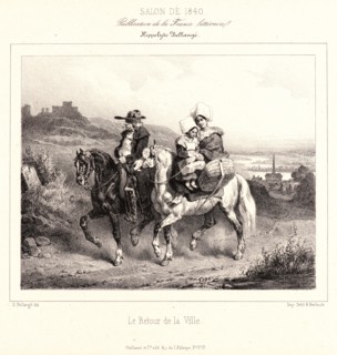 Hippolyte Bellangé (French, 1800 - 1866). Le Retour de la Ville, ca. 1840. Lithograph.