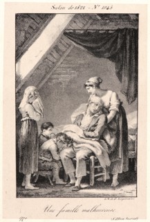 Pierre-Paul Prud'hon (French, 1758 - 1823). Une Famille Malheureuse, 1822. Lithograph.