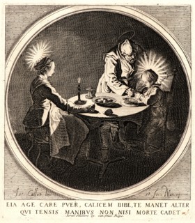 Jacques Callot (French, 1592 - 1635). The Holy Family at Supper (Le Bénédicité), 1628. Etching.