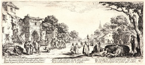 Jacques Callot (French, 1592 - 1635). Soldiers Dying on the Edge of the Road (Les Mourants sur le