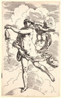 Simone Cantarini (Italian, 1612 - 1648). Fortune (La Fortune), 17th century. Etching. Plate: 234 mm