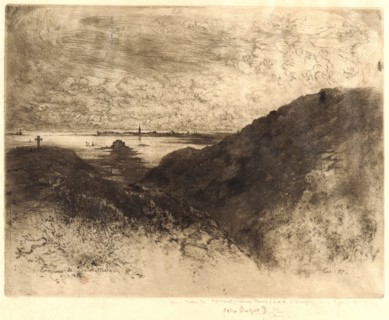 Félix Hilaire Buhot (French, 1847 - 1898). The Cliff, Bay of St. Malo (La Falaise, Baie de St.