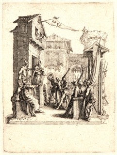 Jacques Callot (French, 1592 - 1635). Christ before Caiaphus (Jésus comparait devant caiphe), 1624.
