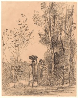 Jean-Baptiste-Camille Corot (French, 1796 - 1875). The Meeting in the Grove, 1871-1872. Transfer