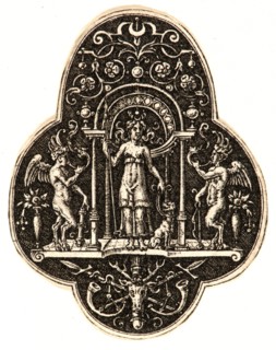 Etienne Delaune (aka Ãâtienne Delaune) (French, ca. 1519 - 1583). Three Ornaments, Plate 2, 1573.