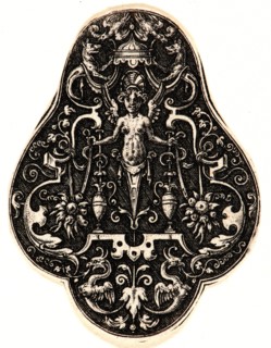 Etienne Delaune (aka Ãâtienne Delaune) (French, ca. 1519 - 1583). Three Ornaments, Plate 3, 1573.