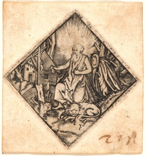 Anonymous (Italian). St. Jerome in Penitence, late 15th century - early 16th century. Engraving