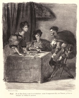 EugÃ¨ne Delacroix (French, 1798 - 1863). Mephistopheles Presents Himself in Martheâ€ôs Home
