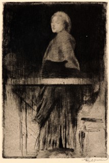 Albert Besnard (French, 1849 - 1934). The Lady with a Cape (Femme Ã  la pélerine). Etching,