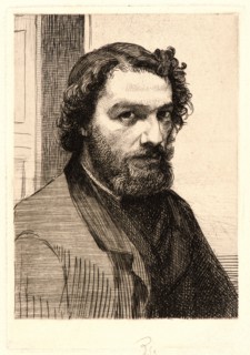 Félix Bracquemond (French, 1833 - 1914). Portrait of Alphonse Legros, 1875. Etching. Second of two