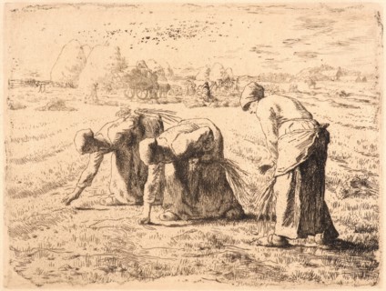 Jean-FranÃ§ois Millet (French, 1814 - 1875). The Gleaners (Les Glaneuses), ca. 1855-1856. Etching