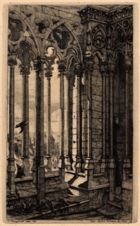 Charles Meryon (French, 1821 - 1868). La Galerie de Notre Dame, 1853. Etching. Third of five states