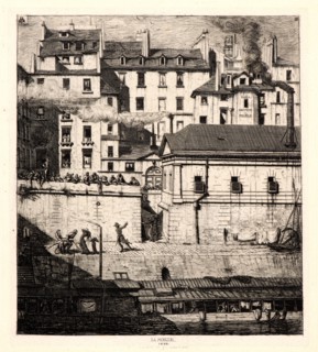 Charles Meryon (French, 1821 - 1868). La Morgue, 1854. Etching. Sixth of seven states.