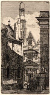 Charles Meryon (French, 1821 - 1868). St. Etienne du Mont, 1852. Etching. Eighth state.