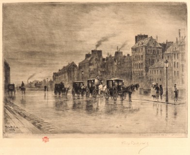 Félix Hilaire Buhot (French, 1847 - 1898). A Winter Morning (Une Matinée d'Hiver au Quai de