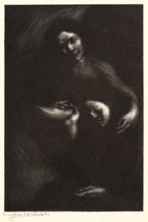 EugÃ¨ne CarriÃ¨re (French, 1849 - 1906). Homage to Tolstoi, 1901. Lithograph.