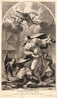 Michel Dorigny (French, 1616-1665) after Simon Vouet (French, 1590-1649). St. Margaret with the
