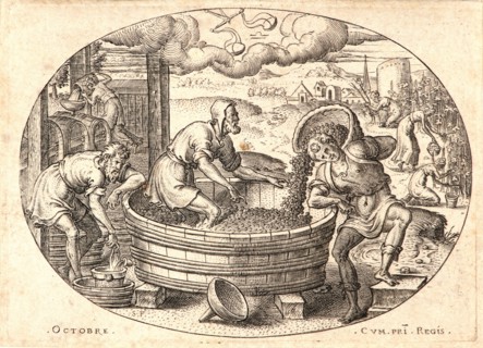 Etienne Delaune (aka Ãâtienne Delaune) (French, ca. 1519 - 1583). The Twelve Months, October, 1568.