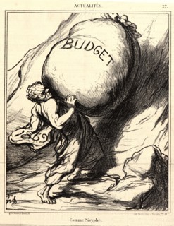 Honoré Daumier (French, 1808 - 1879). Comme Sisyphe, 1869. From Actualités. Lithograph on newsprint