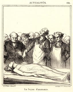 Honoré Daumier (French, 1808 - 1879). La leÃ§on d'anatomie, 1869. From Actualités. Lithograph on