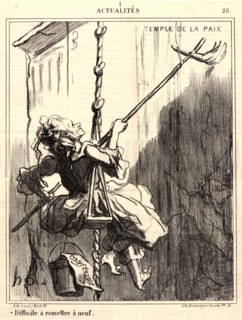 Honoré Daumier (French, 1808 - 1879). Difficile Ã  remettre Ã  neuf, 1869. From Actualités.