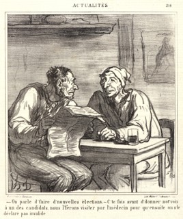 Honoré Daumier (French, 1808 - 1879). On parle d'faire d'nouvelles élections, 1869. From Actualités