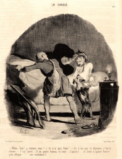 Honoré Daumier (French, 1808 - 1879). Allons, haut! y sommes-nous?..., 1843. From La Chasse.