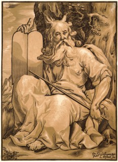 Ludwig BuÂ¨sinck (German born ca. 1590) after Georges Lallemand (French, 1560-1636). Moses with the