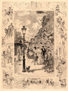Félix Hilaire Buhot (French, 1847 - 1898). National Holiday on the Boulevard Clichy (La FÃªte