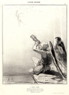 Honoré Daumier (French, 1808 - 1879). La chu^te d'Icare, 1842. From Histoire Ancienne. Lithograph