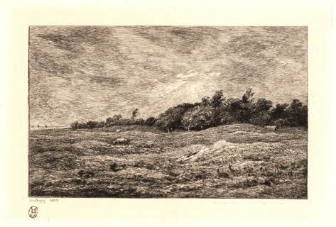 Charles FranÃ§ois Daubigny (French, 1817 - 1878). Le Pré des Graves Ã  Villerville (Calvados), 1875
