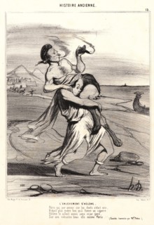 Honoré Daumier (French, 1808 - 1879). L'enlevement d'HélÃ¨ne, 1842. From Histoire Ancienne.
