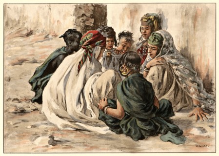 Etienne Dinet (French, 1861 - 1929). Jeux de Fillettes Ã  Laghouat, ca. 1898. Collotype on wove