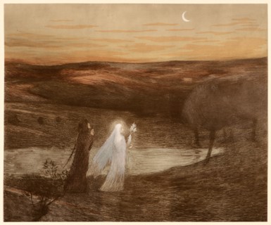 Henri Jean Guillaume Martin (French, 1860 - 1943). Dante Rencontre Béatrix, ca. 1898. Collotype on
