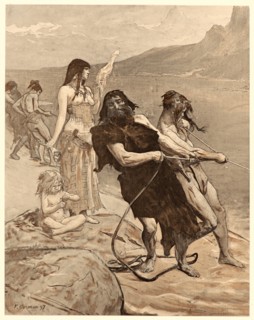 Fernand Cormon (aka Fernand-Anne Piestre, French, 1845 - 1924). Cité Lacustre, 1897. Collotype