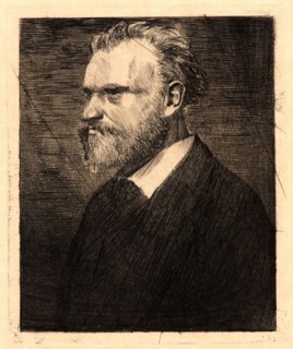 Edgar Degas (aka Edgar Germain Hilaire Degas) (French, 1834 - 1917). Manet en buste, 1864. Etching