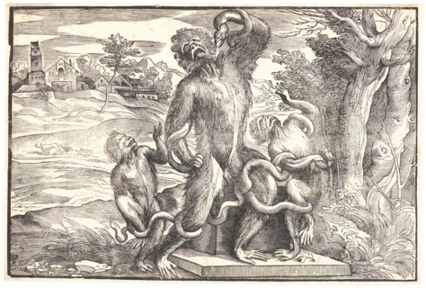 NicolÃ² Boldrini after Titian (Italian (Venetian), ca. 1488 - 1576). Caricature of the LaocoÃ¶n