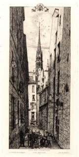 Charles Meryon (French, 1821 - 1868). La Rue des Chantres, Paris, 1862. Etching. Fifth state.