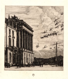 Charles Meryon (French, 1821 - 1868). The Admiralty, Paris (MinistÃ¨re de la Marine, Paris), 1865.