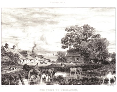 Jules Dupré (French, 1811 - 1889). View in Normandy (Vue prise en Normandie), 1835. Lithograph on