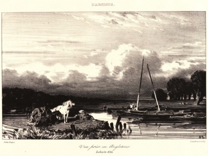 Jules Dupré (French, 1811 - 1889). View in England (Vue prise en Angleterre), 1836. Lithograph on