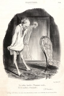 Honoré Daumier (French, 1808 - 1879). Le coton tomb, l'homme reste,..., 1840. From Coquetterie.