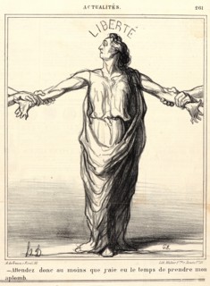 Honoré Daumier (French, 1808 - 1879). Attendez donc au moins que j'aie eu le temps..., 1869. From