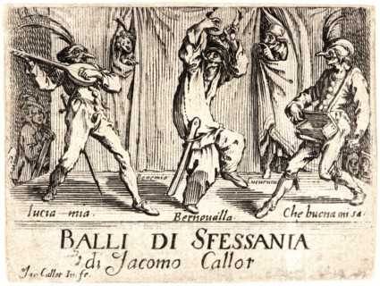 Jacques Callot (French, 1592 - 1635). Balli di Sfessania, Title Plate, 1622 and later. From Balli