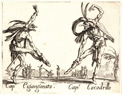 Jacques Callot (French, 1592 - 1635). Cap. Espangarata and Cap. Cocodrillo, 1622 and later. From