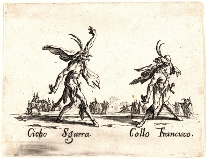 Jacques Callot (French, 1592 - 1635). Cicho Sgarra and Collo Francisco, 1622 and later. From Balli