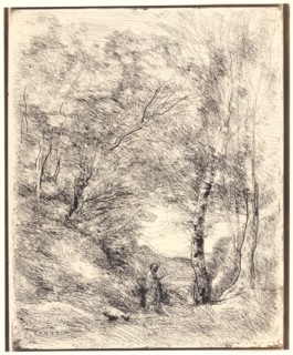 Jean-Baptiste-Camille Corot (French, 1796 - 1875). Les Jardins d'Horace, 1855. From Quarante